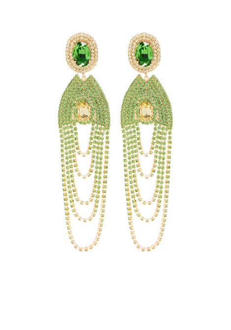 Green crystal-embellished clip-on earrings Magda Butrym - women MAGDA BUTRYM | Earrings | 913524GRN